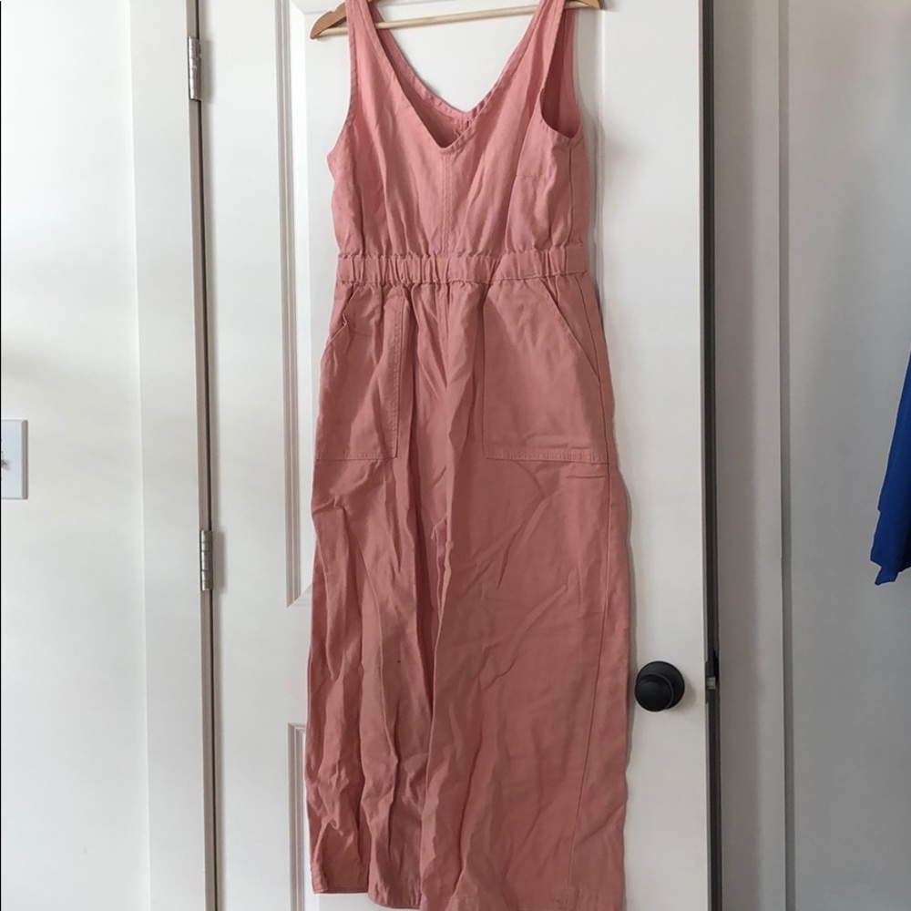 ASOS Pink Stretch Denim Jumpsuit